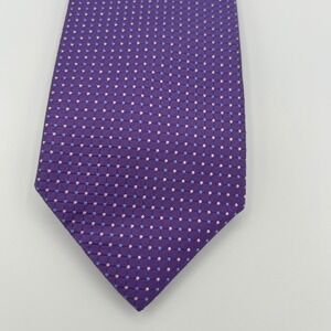 Haines & Bonner Tie Mens OS Purple Silk Micro Dot Formal Business Classic